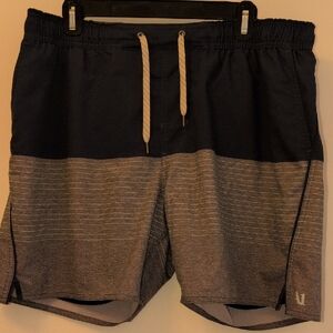 Vuori Men's Blue and Gray Athletic Shorts Size Large